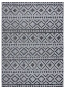 Koberec SOLE D3852 Boho, romby - ploské tkanie sivý