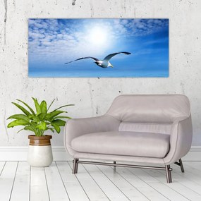 Obraz - Čajka nad morom (120x50 cm)
