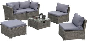 XXXLutz TERASOVÁ SEDACIA SÚPRAVA 3-dielne, kov, plast, sklo, textil Gardenson - Online Only záhrada - 001442011501