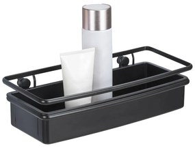 Čierna sprchová polica Wenko Molinella, 30 x 9 cm