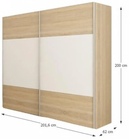 Spálňa (posteľ 180x200 cm, 2 ks nočný stolík, skriňa) Gabreola (dub sonoma + biela). Vlastná spoľahlivá doprava až k Vám domov. 1075406