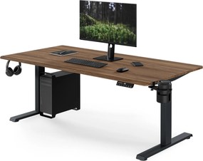Elektrický stôl s reguláciou výšky ergonomický antracitový/orech,1600x800 mm: ARIA