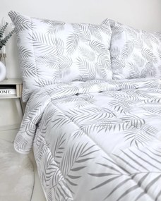 Set paplón + vankúš Elegantné listy 140x200/70x90 cm – mikrovlákno, duté vlákno, celoročné použitie