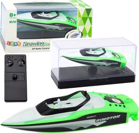LEAN Toys RC motorový čln na diaľkové ovládanie bielo-zelený 15 cm
