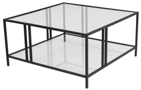 Konferenčný stolík Uranus Black s transparentným sklom