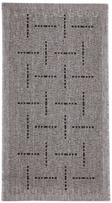 Devos koberce Kusový koberec FLOORLUX Silver / Black 20008 Spoltex – na von aj na doma - 60x110 cm