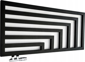 Regnis Kreon Zenit, vykurovacie teleso 1400x550 mm, 678W, čierna matná, KZ140/55/PD/D7/BLACK