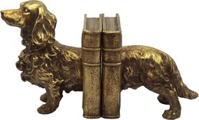 Zlaté antik zarážky na knihy jazvečík Dachshund Antique - 38*12*21 cm