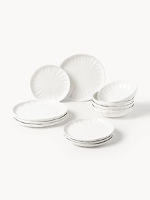 Porcelánová súprava riadu's embosovaným vzorom Sali, 4 osoby, 12 ks