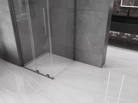 Mexen Velar L, sprchový kút s posuvnými dverami 120 x 120 cm, 8mm číre sklo, grafit brúsený, 871-120-120-03-66