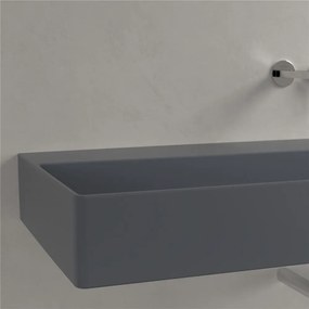 VILLEROY &amp; BOCH Memento 2.0 závesné umývadlo bez otvoru, bez prepadu, 1200 x 470 mm, Graphite, s povrchom CeramicPlus, 4A22C3I4