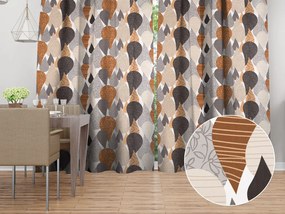 Biante Bavlnený záves Sandra SA-507 Hnedo-sivé kvapky s ornamentami 150x200 cm