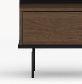 Nočný stolík so zásuvkou Zenar 50 cm - orech elegant / čierny
