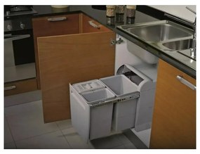 Plastový odpadkový kôš na triedený odpad/vstavaný 12 + 8 + 8 l City - Elletipi