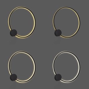 Dizajnové nástenné svietidlo čierne 67 cm vrátane LED 3-krokového stmievania - Anello