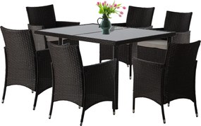 CH 7-dielna súprava ratanového nábytku - hnedá