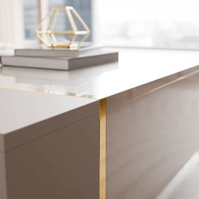 KONFERENČNÝ STOLÍK SANTINO NA NOŽIČKÁCH KAŠMÍR VYSOKÝ LESK / ZLATÝ