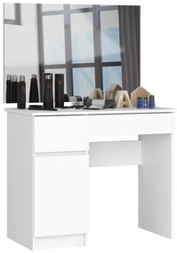 Toaletný stolík so zrkadlom CLP P-2/SL 900x600 ľavý, biely