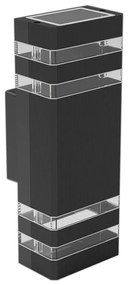 Exteriérové nástenné svietidlo Vini, 1x sklenené/čierne hliníkové tienidlo, (29,5 cm)