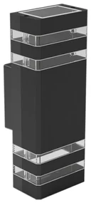 Exteriérové nástenné svietidlo Vini, 1x sklenené/čierne hliníkové tienidlo, (29,5 cm)