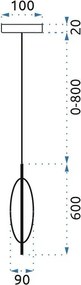Toolight Toolight, LED závesné svietidlo, APP310-1CP, zlatá, OSW-08553