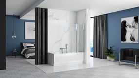 Dvojdielna vaňová zástena REA AGAT-2 100 cm, chróm/transparent