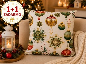 INTERMEDIC SK Obliečka na vankúš Vianočná guľa 40x40 cm – 1+1 ZADARMO