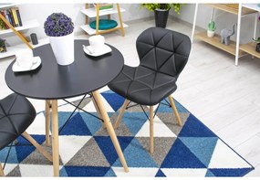 Jedálenský stôl 60 cm čierny/ hnedé nohy