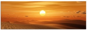 Obraz na plátne - Púštny západ slnka - panoráma 5917A (105x35 cm)