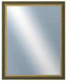 DANTIK - Zrkadlo v rámu, rozmer s rámom 80x100 cm z lišty ZVRATNÁ zelenozlatá plast (3070)