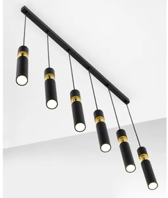 Jupiter 2005 - Luster na lanku ALAS 6xGU10/10W/230V čierna/zlatá