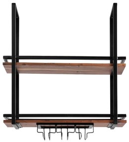 furniture-nabytek.cz - Masívna závesná polica Aro z kovu a dreva, lakovaná, hnedá – 80 cm