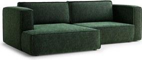 Tmavozelená ženilková rozkladacia/s úložným priestorom rohová pohovka (ľavý roh/s leňoškou) Velto – Maison de Rêve