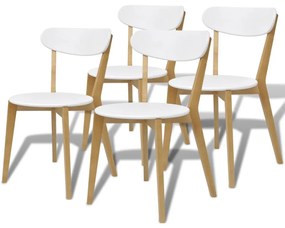vidaXL Jedálenské stoličky 4 ks, MDF a brezové drevo