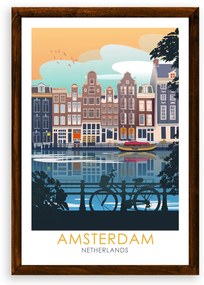 Poster Amsterdam - Poster 50x70cm + čierny rám (71,8€)
