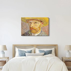 Obraz - Vincent van Gogh, Self-Portrait with a Straw Hat (The Potato Peeler), reprodukcia (90x60 cm)