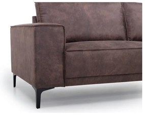 Tmavohnedá rohová pohovka z imitácie kože (pravý roh) Copenhagen – Scandic