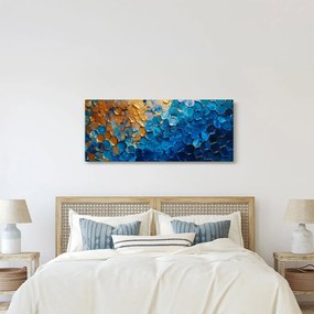 Obraz - Modrozlatá maľba (120x50 cm)