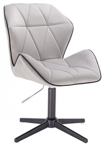 LuxuryForm DESIGN Stolička MILANO MAX VELUR na čiernom kríži - sivá