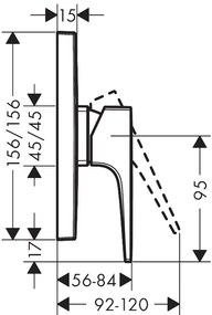 Hansgrohe Metropol, sprchová batéria pod omietku, kefovaný bronz, 32565140