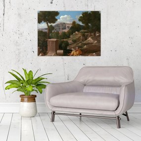 Obraz - Nicolas Poussin, Landscape with Saint John on Patmos, reprodukcia (70x50 cm)