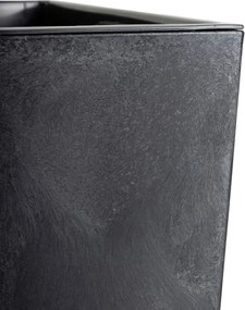 PLASTOVÝ KVETINÁČ FLORE 41X39,5X39,5 CM IMITÁCIA BETÓNU ČIERNA
