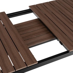Záhradný stôl obdĺžnikový JOY 140 – 180 cm rozkladací orech/čierna