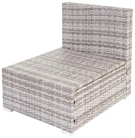 Polyratanová záhradná súprava Brescia - sivá, krémové vankúše