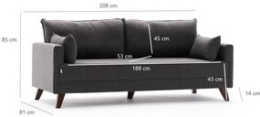 Rozkladacia pohovka  Bellina (antracit). Akcia -19%. Vlastná spoľahlivá doprava až k Vám domov. 1063007