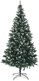 Vianočný stromček so šiškami, posnežený, 220 cm, CHRISTMAS TYP 4