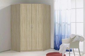 Rohová šatníková skriňa Case, dub sonoma