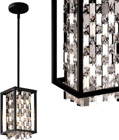 Toolight Toolight, stropné krištáľové svietidlo 1xE27 APP1110-1CP, čierna, OSW-14001