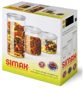 Simax Dózy na potraviny s tesniacimi viečkami, 3 ks