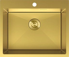 Mexen Solix, 1-komorový nerezový drez 600 x 500 mm, brúsená zlatá, 6408601000-55